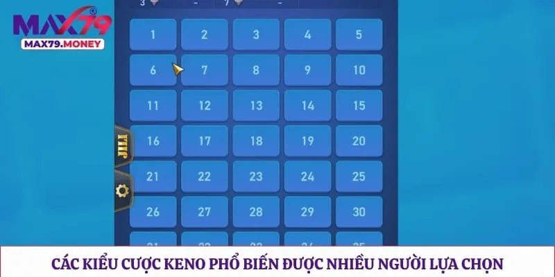 Các kiểu cược keno phổ biến được nhiều người lựa chọn