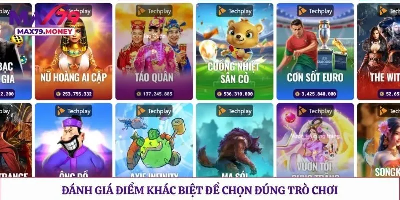 Đánh giá điểm khác biệt để chọn đúng trò chơi