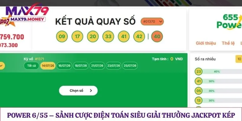 Power 6/55 – Sảnh Cược Điện Toán Siêu Giải Thưởng Jackpot Kép